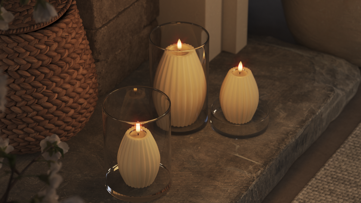 LED rillelys med naturtro LED flamme