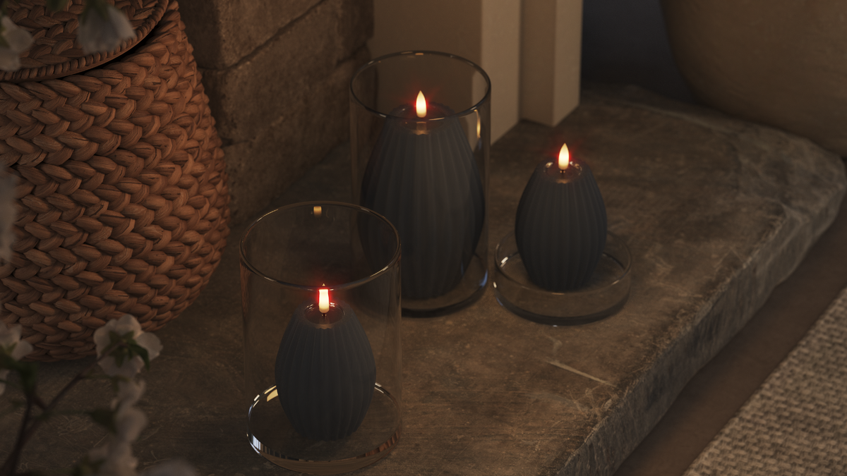 LED rillelys med naturtro LED flamme