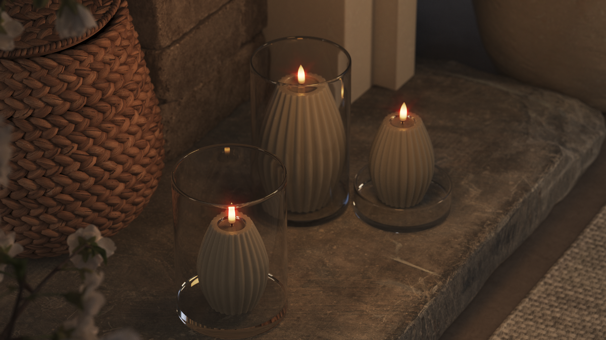 LED rillelys med naturtro LED flamme