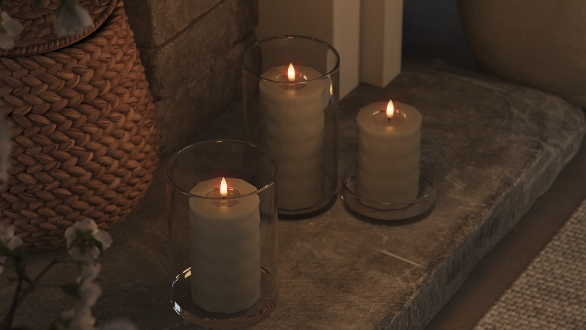 LED Square med naturtro LED flamme