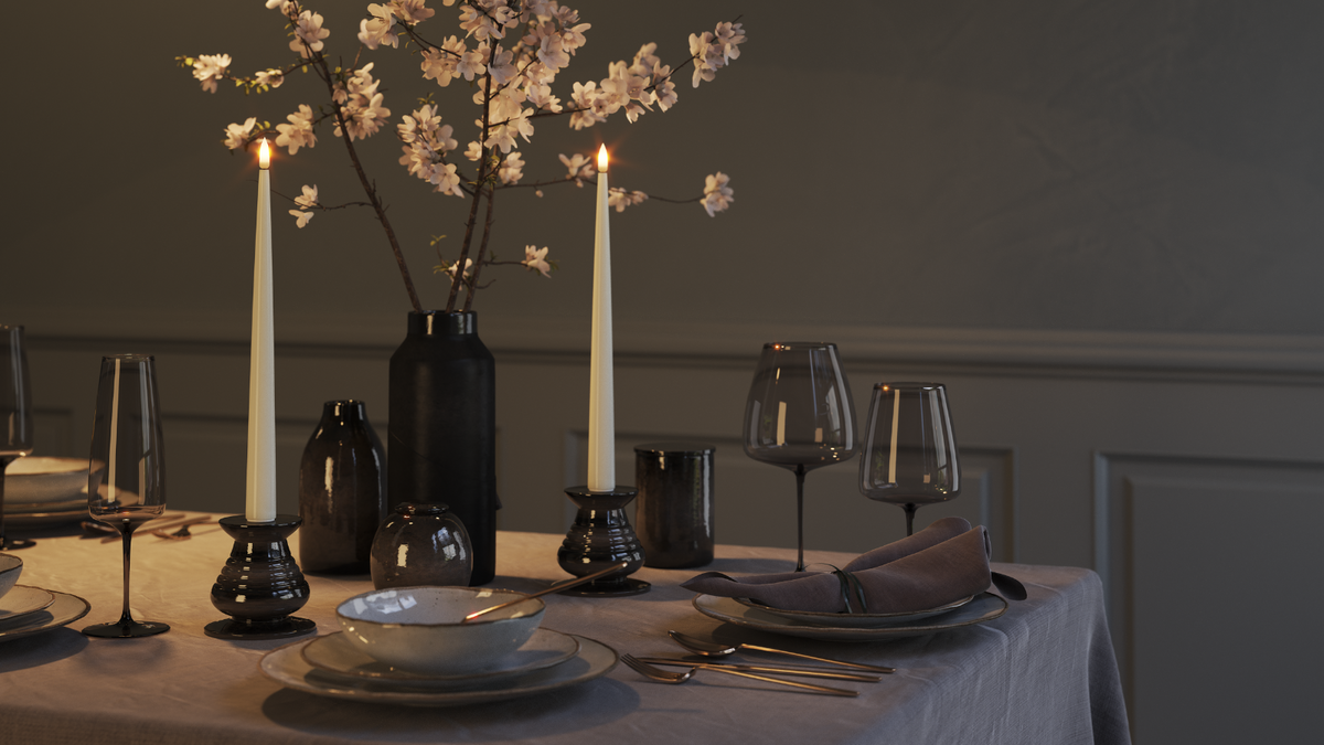 LED kertelys med naturtro LED flamme