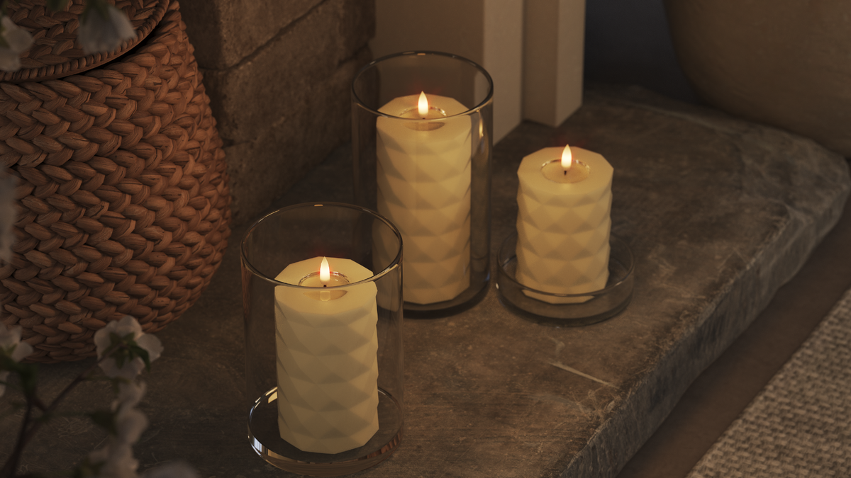 LED Square med naturtro LED flamme