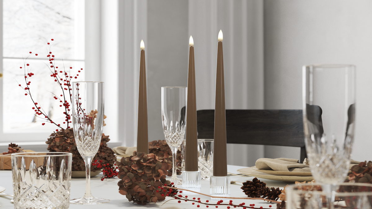 LED kertelys med naturtro LED flamme