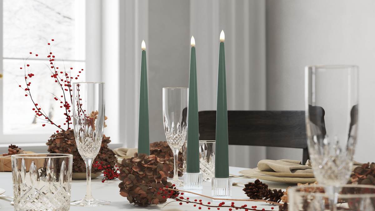 LED kertelys med naturtro LED flamme