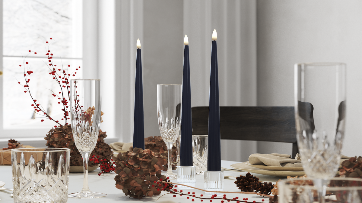 LED kertelys med naturtro LED flamme
