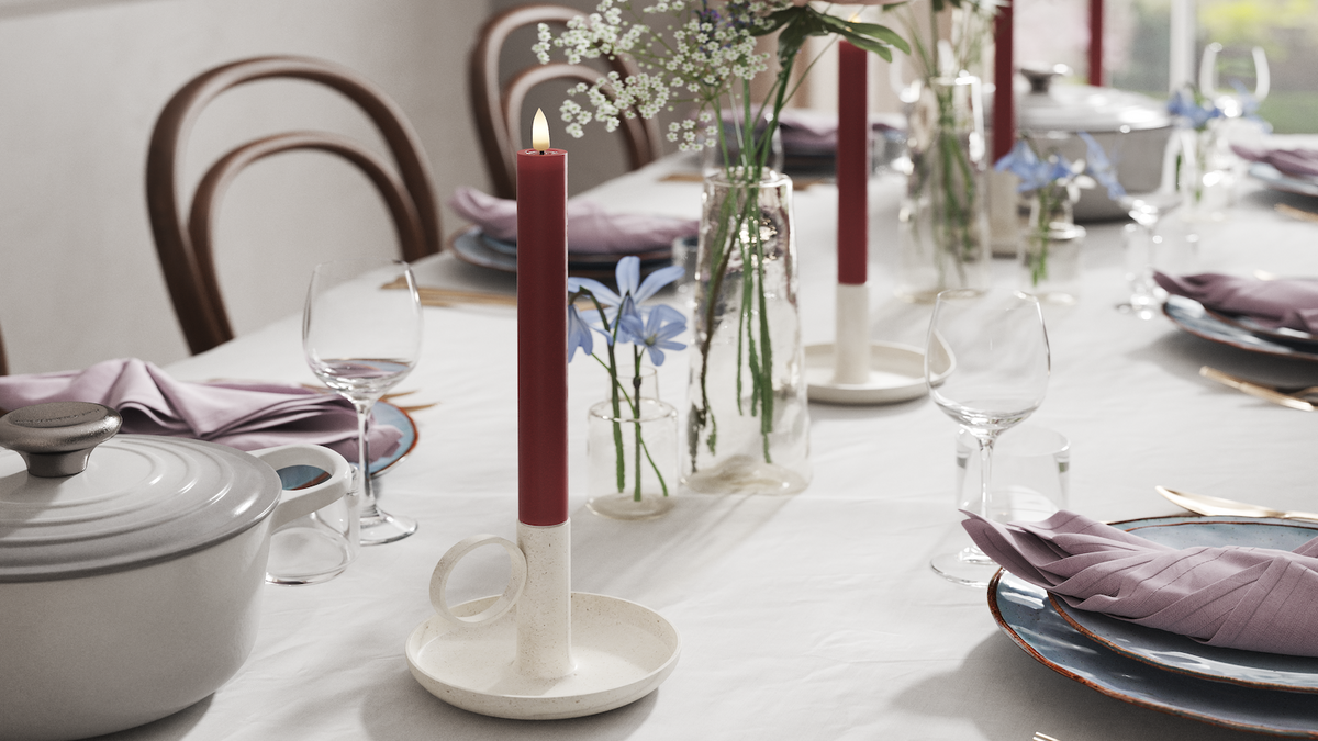 LED kronelys med naturtro LED flamme
