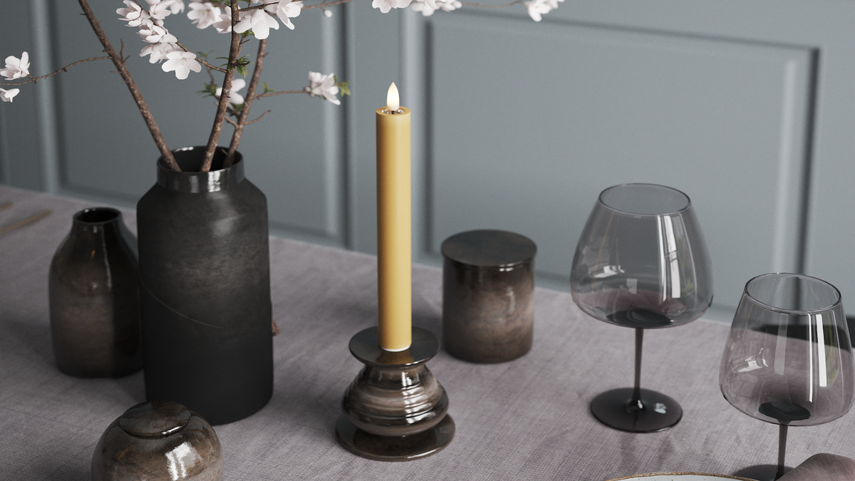 LED kronelys med naturtro LED flamme