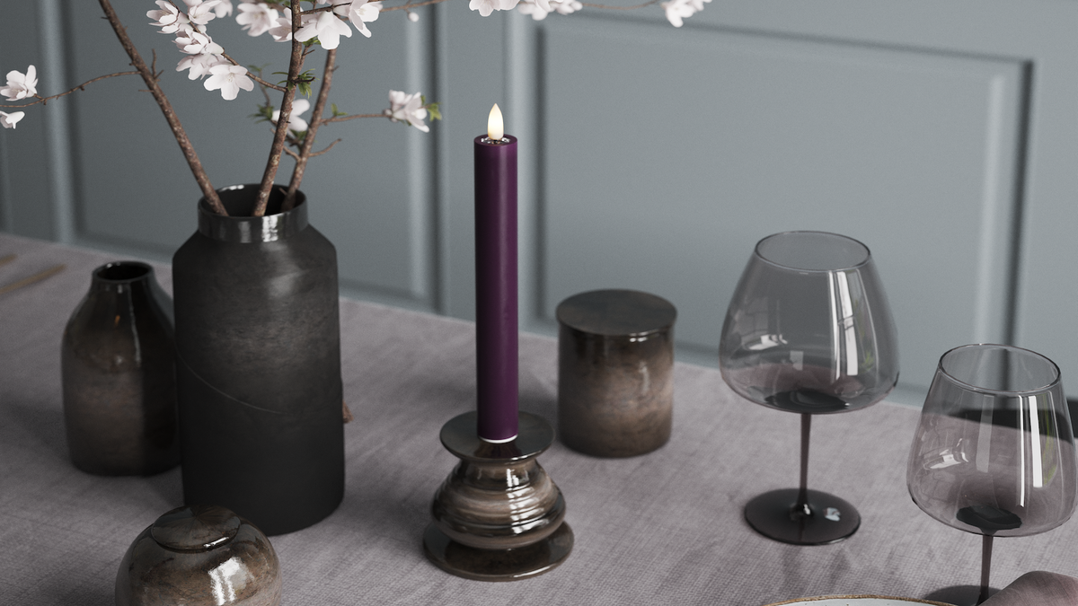 LED kronelys med naturtro LED flamme