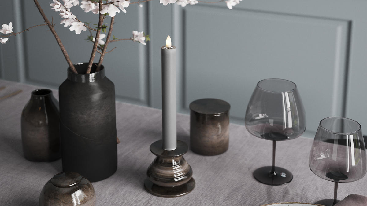 LED kronelys med naturtro LED flamme