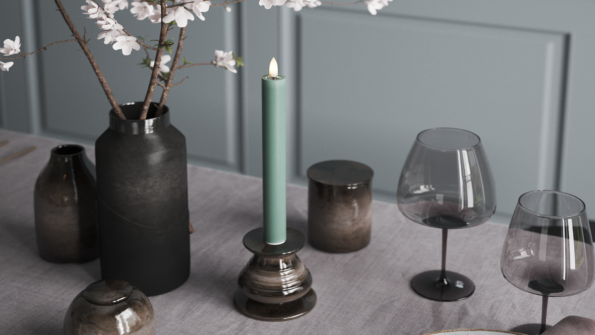 LED kronelys med naturtro LED flamme