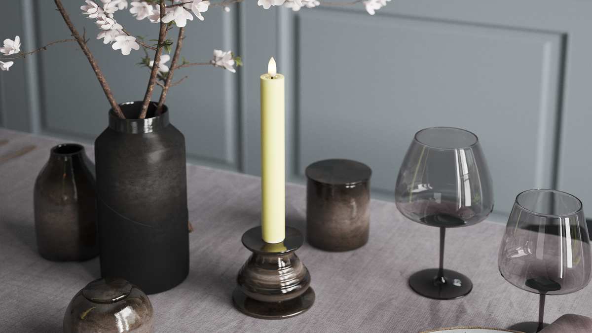 LED kronelys med naturtro LED flamme