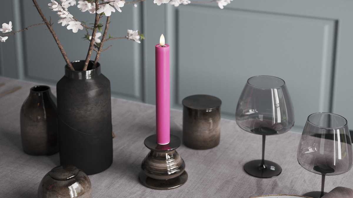 LED kronelys med naturtro LED flamme