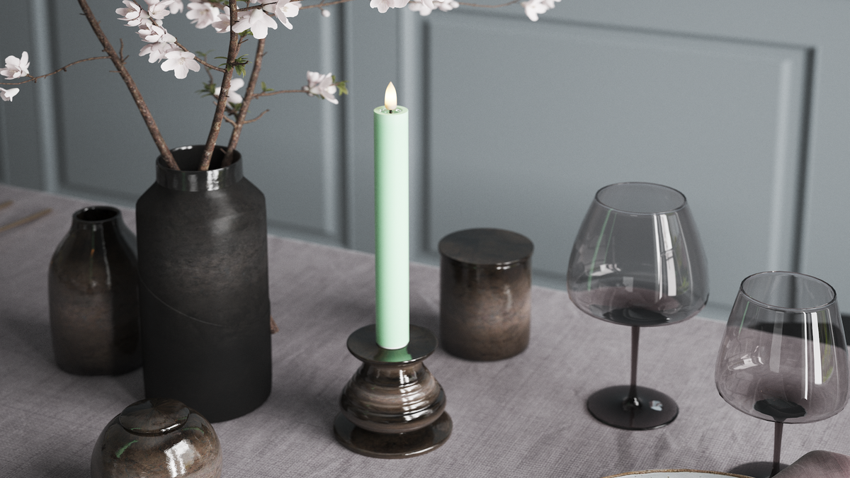 LED kronelys med naturtro LED flamme