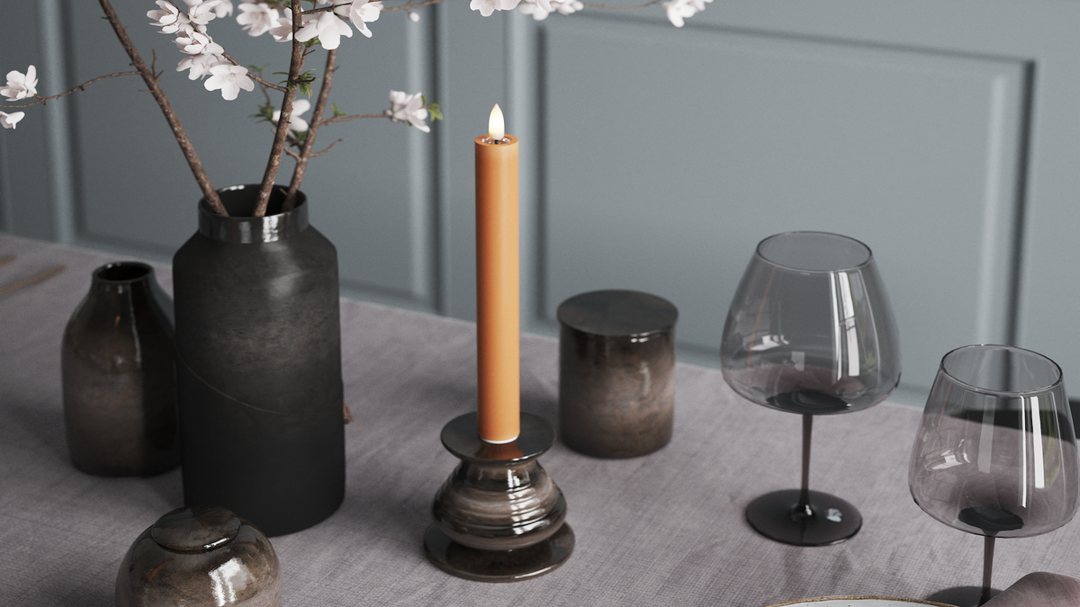 LED kronelys med naturtro LED flamme