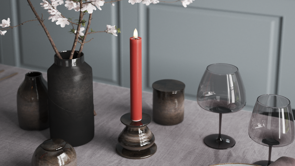LED kronelys med naturtro LED flamme