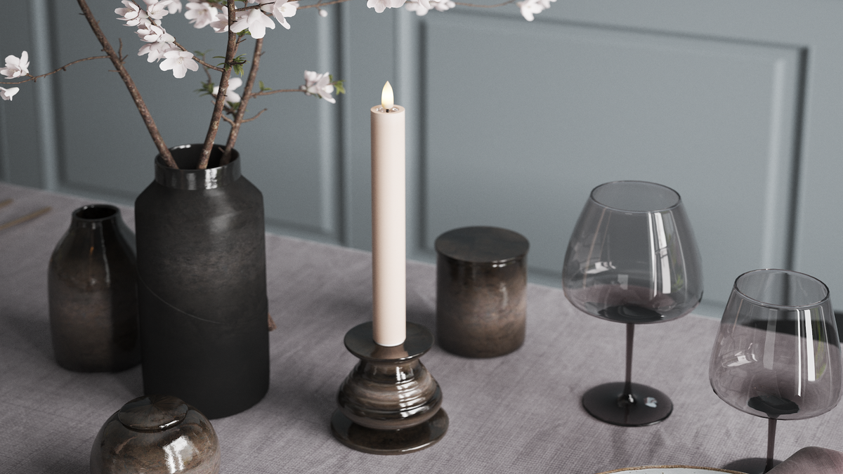 LED kronelys med naturtro LED flamme