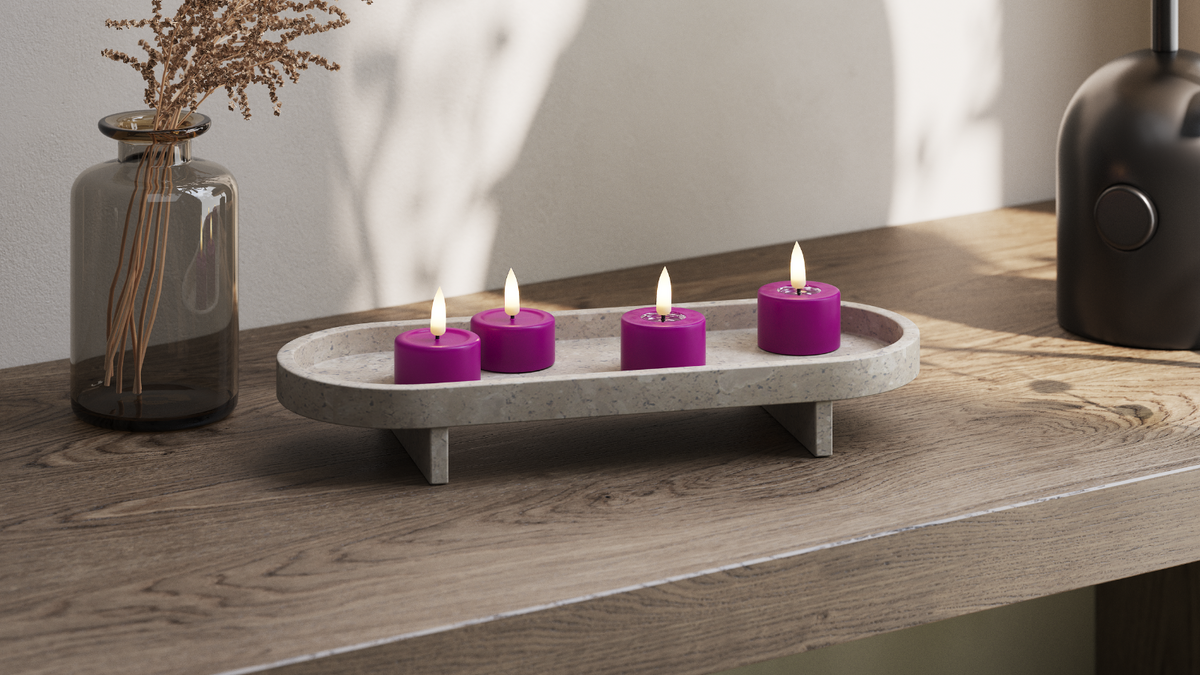LED jumbo fyrfadslys med naturtro LED flamme