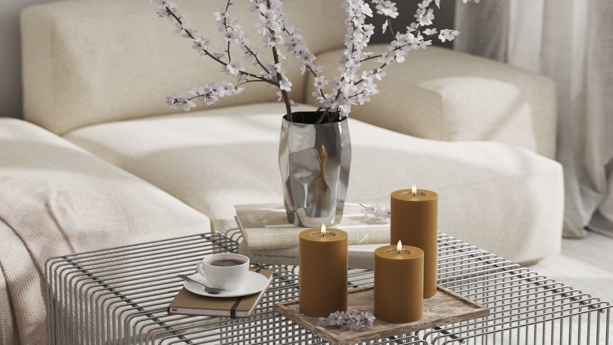 LED bloklys med naturtro LED flamme