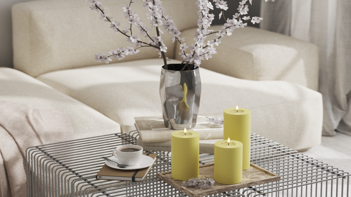 LED bloklys med naturtro LED flamme