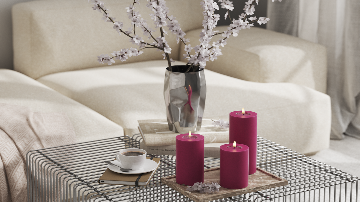 LED bloklys med naturtro LED flamme