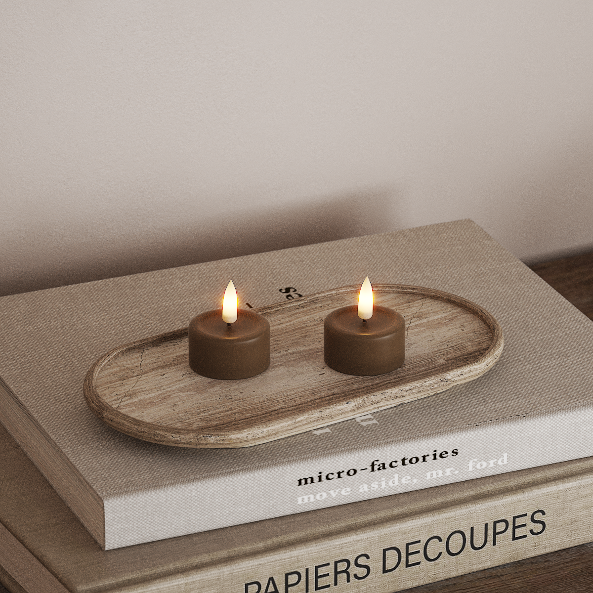 Deluxe Homeart LED Fyrfadslys 2 stk. Karamel LED fyrfadslys 3