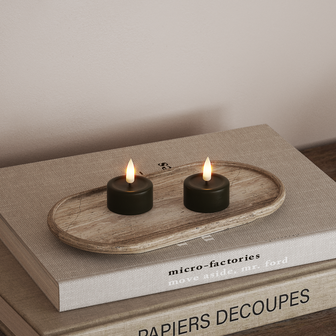 Deluxe Homeart LED Fyrfadslys 2 stk. Mørkegrøn LED fyrfadslys 4