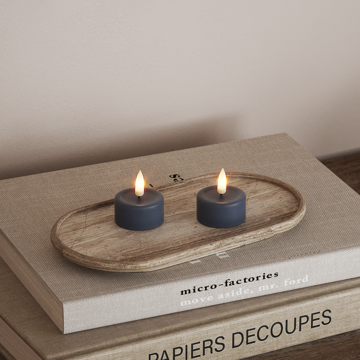 Deluxe Homeart LED Fyrfadslys 2 stk. Isblå LED fyrfadslys 3