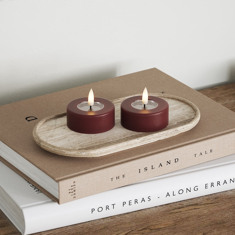 Deluxe Homeart LED Jumbo Fyrfadslys 2 stk. (Store) Mokka