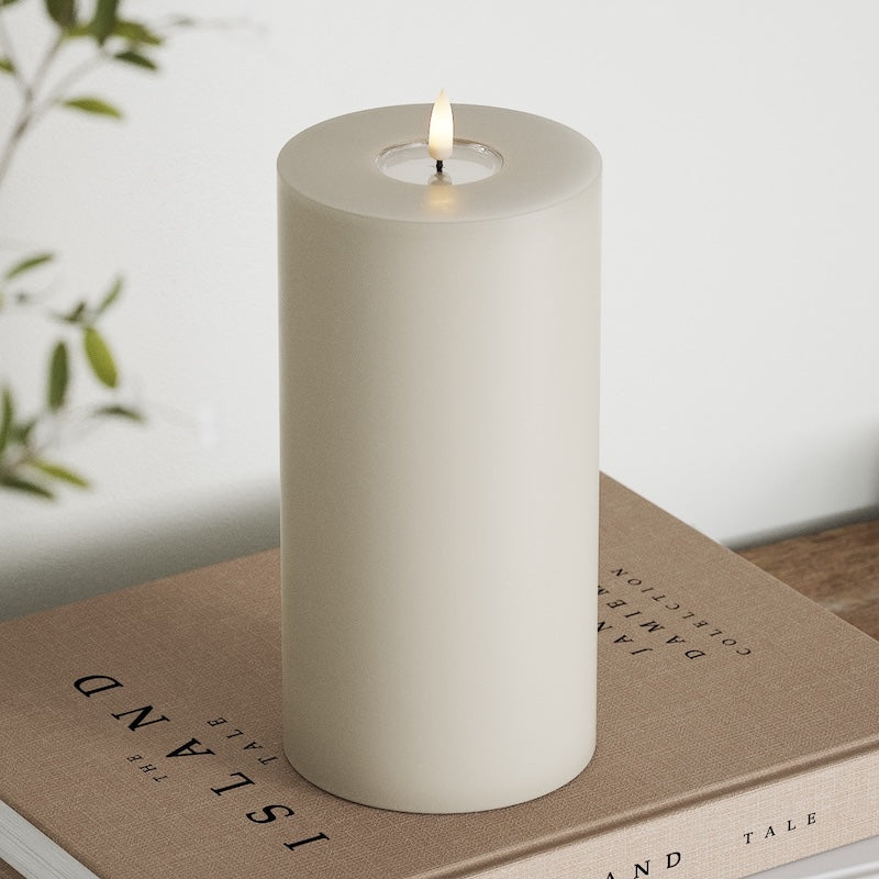 Deluxe Homeart LED Bloklys Ø 10 x 20 cm Sand