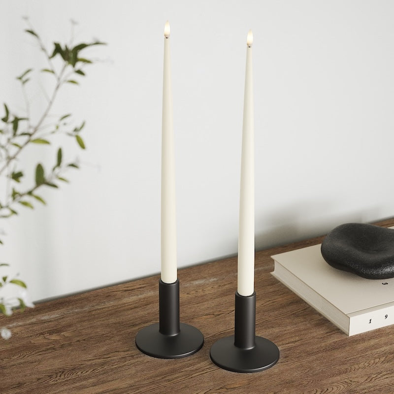 Deluxe Homeart LED Kertelys med Lak, 2 stk (38 cm) Cream