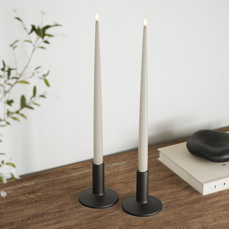 Deluxe Homeart LED Kertelys med Lak, 2 stk 38 cm Sand LED kertelys 2