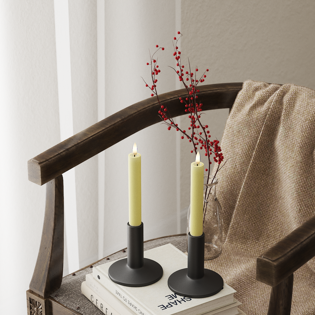 Deluxe Homeart LED Kronelys 2 stk, Ø 2 x 15 cm Lysegul LED kronelys 4