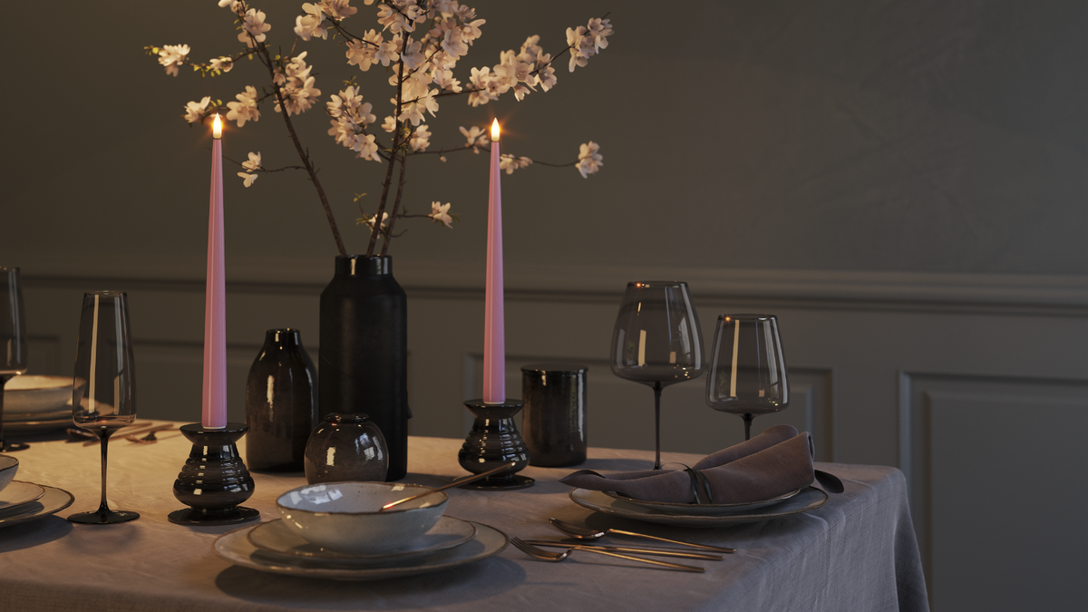 LED kertelys med naturtro LED flamme