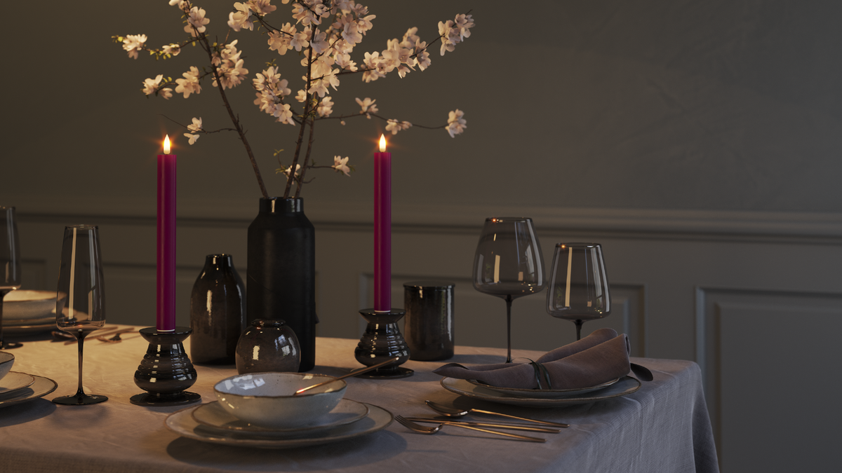 LED kronelys med naturtro LED flamme