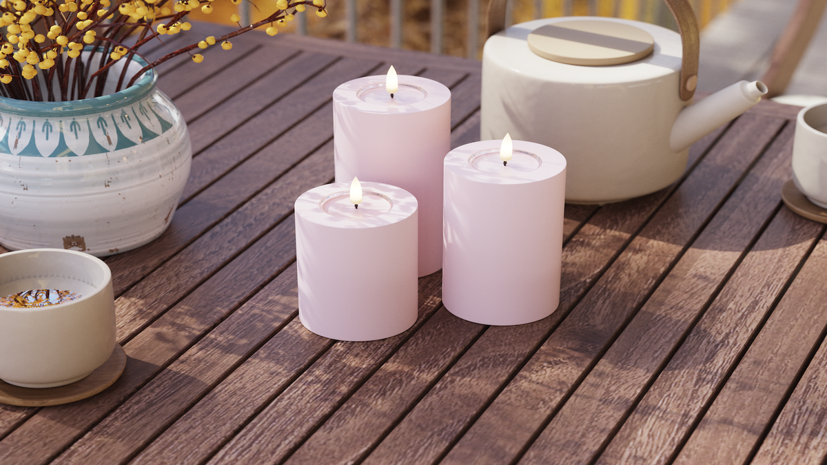 LED udendørslys bloklys med naturtro LED flamme