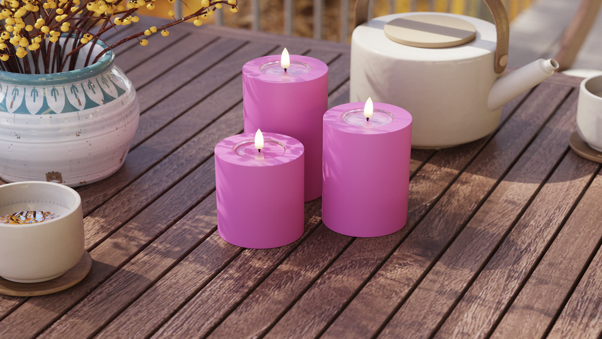 LED udendørslys bloklys med naturtro LED flamme