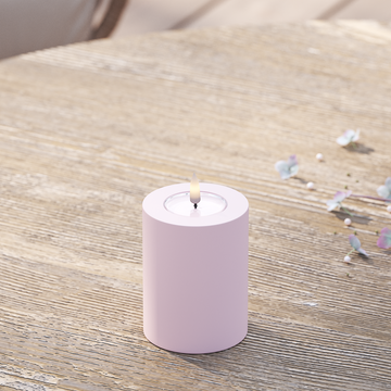 Deluxe Homeart Udendørs LED Bloklys Ø 7,5 x 10 cm Støvet rød LED udendørslys bloklys 2