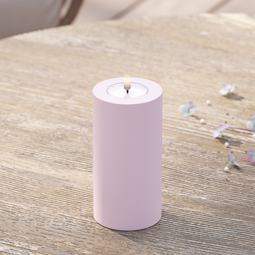 Deluxe Homeart Udendørs LED Bloklys Ø 7,5 x 15 cm Støvet rød LED udendørslys bloklys 2