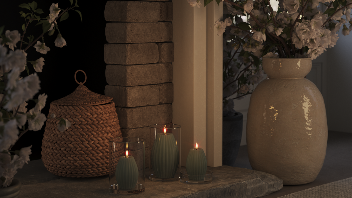 LED rillelys med naturtro LED flamme