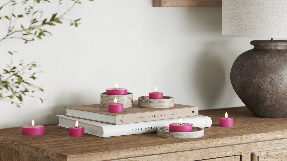 LED jumbo fyrfadslys med naturtro LED flamme