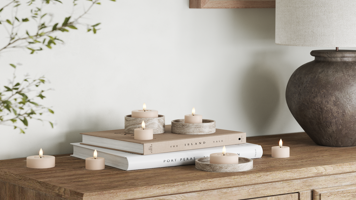 LED jumbo fyrfadslys med naturtro LED flamme