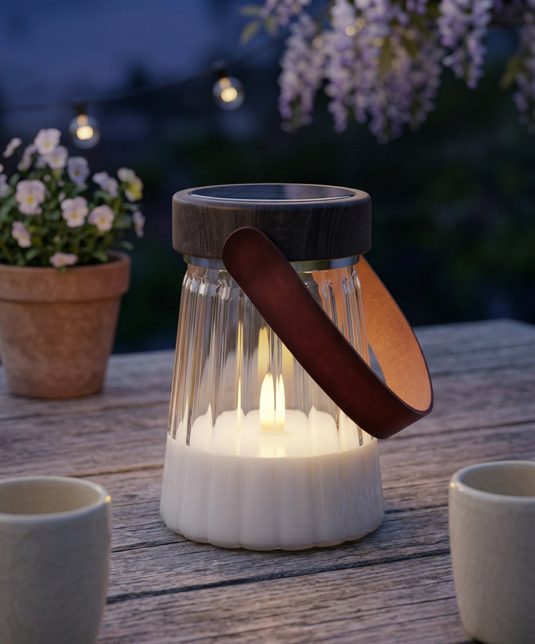 LED Glas Lanterne 13cm