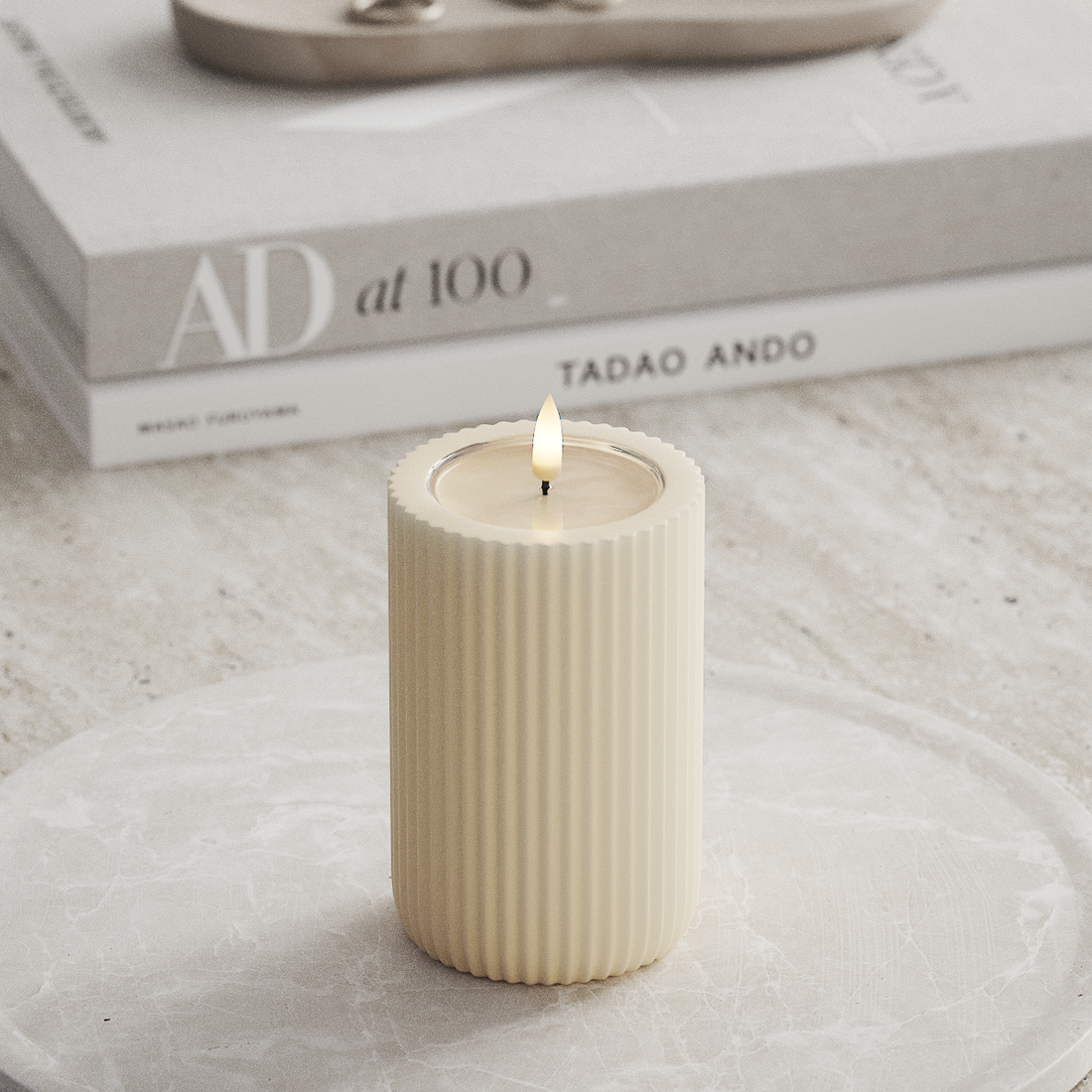 Deluxe Homeart Unique LED Rillelys D 8 x 12,5 cm Cream unique rillelys 3