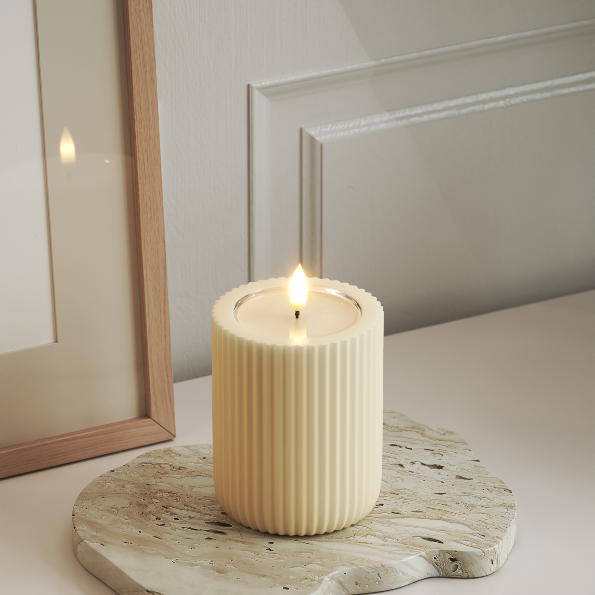 Deluxe Homeart Unique LED Rillelys D 8 x 10 cm Cream unique rillelys 3