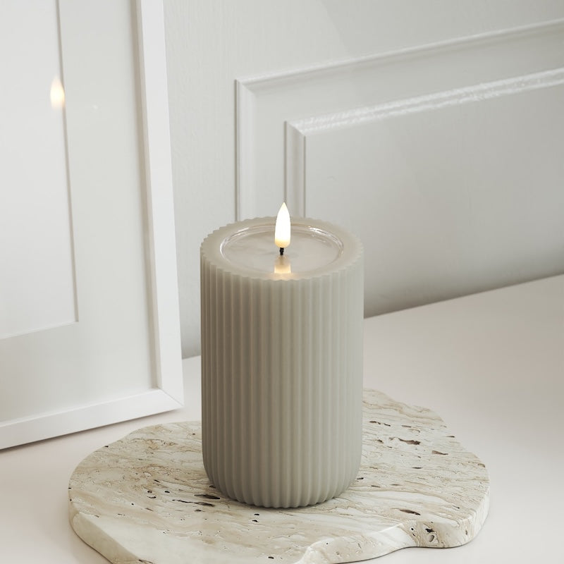 Unique Candles Unique LED Rillelys D 8 x 12,5 cm Sand