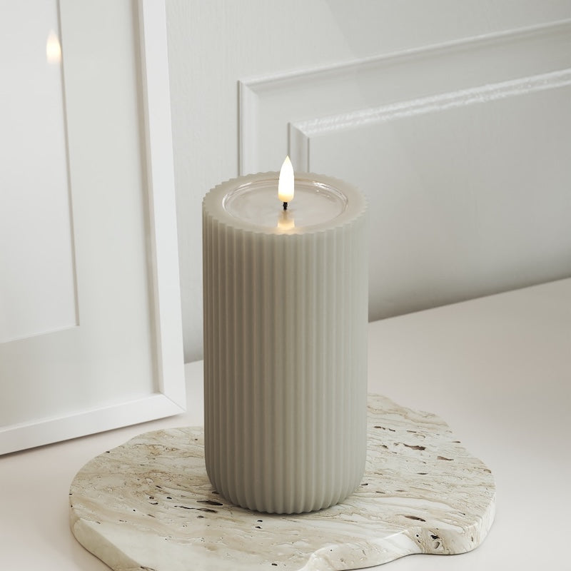 Unique Candles Unique LED Rillelys D 8 x 15 cm Sand